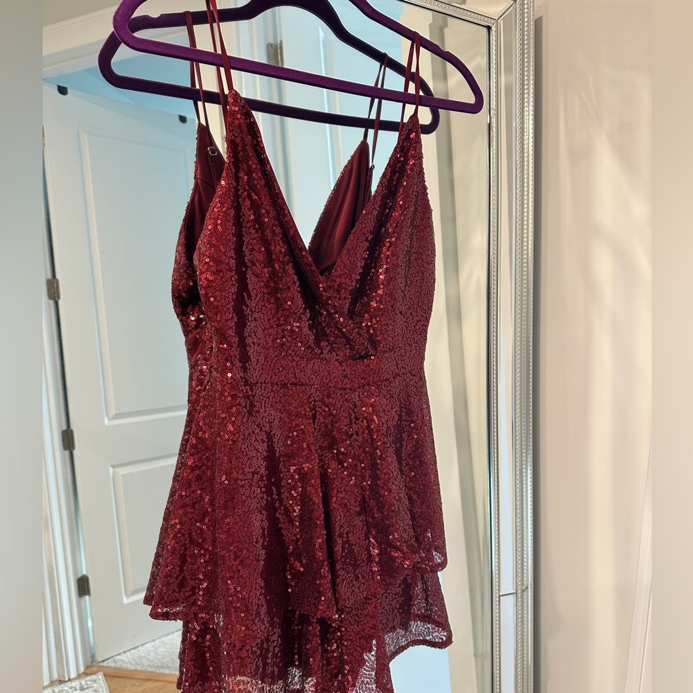 Red Sequence romper